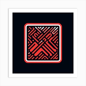 Square With A Red Background Art Print