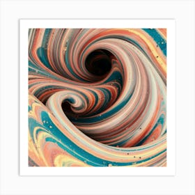 Close-up of colorful wave of tangled paint abstract art 4 Art Print