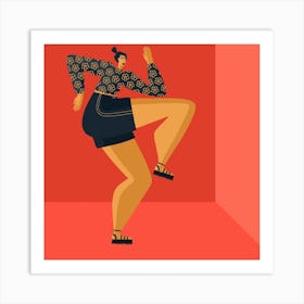 Running Square Art Print