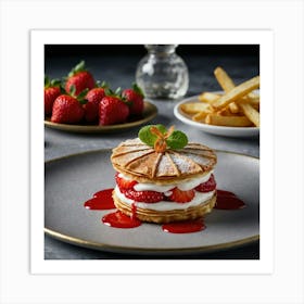 Strawberry Crepes 1 Art Print