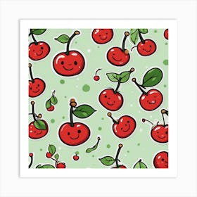 Cherry Pattern Art Print