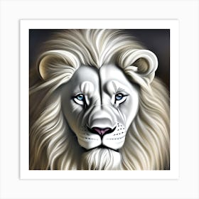 Majestic White Lion Art Print