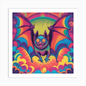 Crazy Bat Art Print