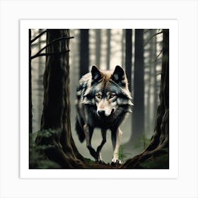 Wolf In The Forest 60 Art Print