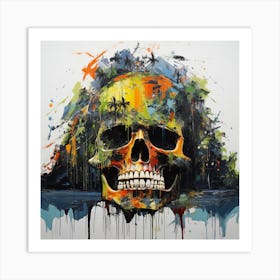 Skull In The Jungle Art Print