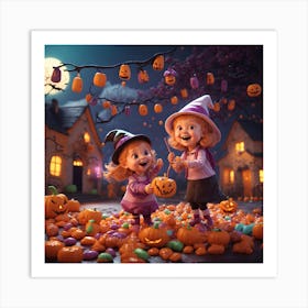 Halloween Pumpkins Art Print