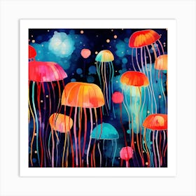 Jellyfish In The Sea Art Print