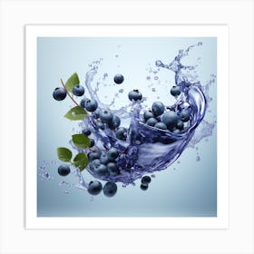 Blueberry Splash 4 Art Print