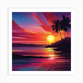 Sunset Painting 5 Art Print