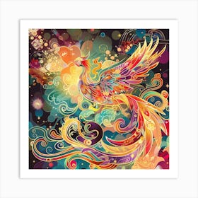 Phoenix Rising Illustration Art Print