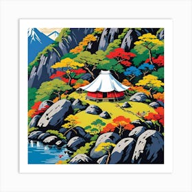 JAPANESE BUDDHIST RETREAT Art Print