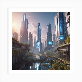 Futuristic Cityscape 178 Art Print