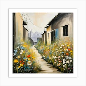 City Outskirts With Wildflowers Art Print