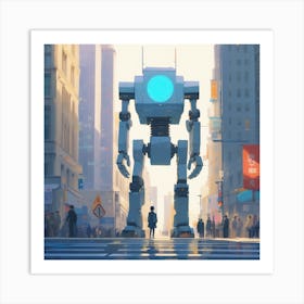 Robot In The City 75 Art Print