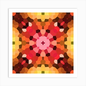 Orange Mosaic Pattern 2 Art Print