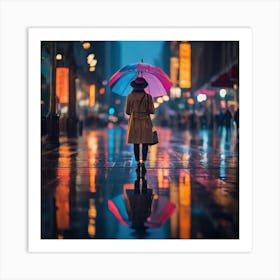 Rainy Night In The City Art Print