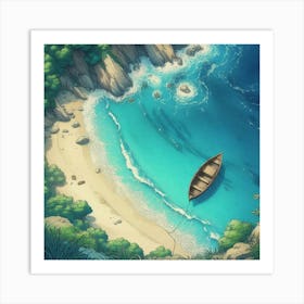 Boat On The Beach 2 Art Print