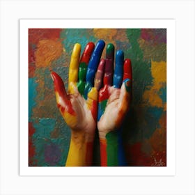 Colorful Hands Art Print