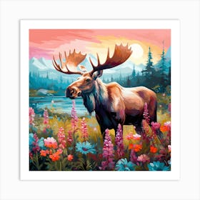 Moose Painting 1 Art Print