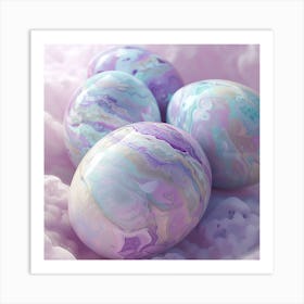 Marbled Easter Eggs Art Print