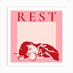 Rest, Pink 1 Art Print