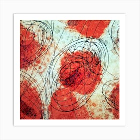 Red And Black Swirls Art Print