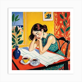 Woman Reading A Book 18 Art Print