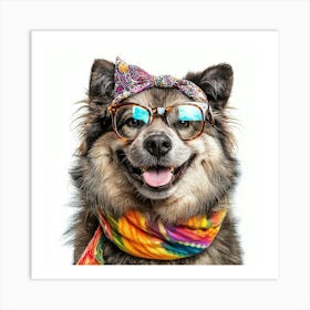 Hippie Dog Art Print