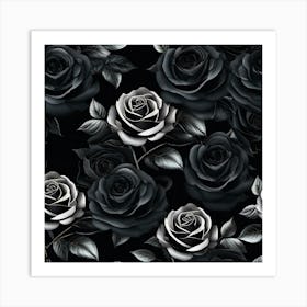 Black Roses 3 Art Print