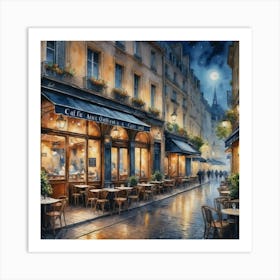 Parisian Streetside Chic Parisian Café Culture Art Print