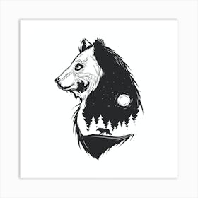 Panda Bear In The Forest Art Print