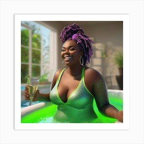 Woman In A Bath Art Print