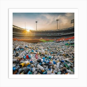 Plastic Waste In A Stadium 1 Art Print