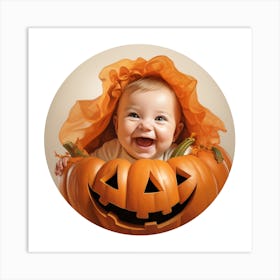 Baby In Pumpkin 1 Art Print