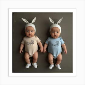 Two Baby Bunnies Art Print