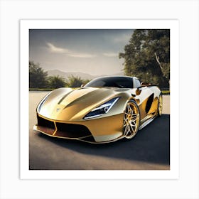 Gold Sports Car 15 Art Print