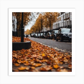 Autumn Leaves On The Street 1 Art Print