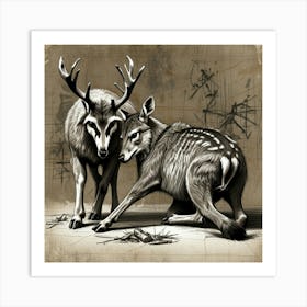 Deer And Antelope Art Print