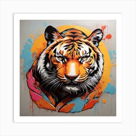 Pop Art graffiti Tiger 1 Art Print