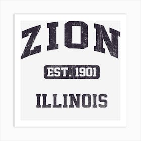 Zion Illinois Il Vintage State Athletic Style Art Print