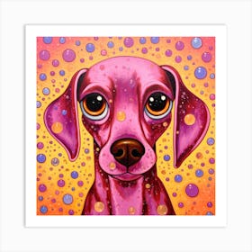 Pink Dachshund Art Print