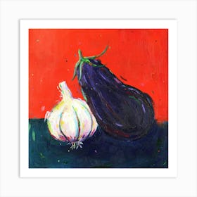 Garlic and Aubergine Art Print