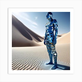 Blue Man In The Desert 11 Art Print