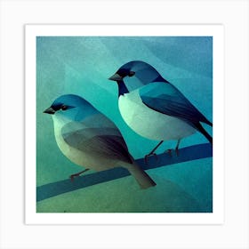 Firefly A Modern Illustration Of 2 Beautiful Sparrows Together In Neutral Colors Of Taupe, Gray, Tan 2023 11 23t013132 Art Print