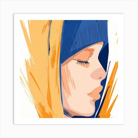 Girl In A Hoodie Art Print