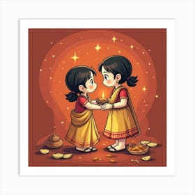 Diwali Greeting Card 4 Art Print