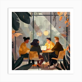 A Team Brainstorming Lofi Illustration 1718665794 2 Art Print