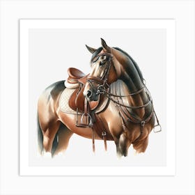 Horse With Bridle Art Print