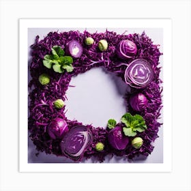 Purple Cabbage Wreath 2 Art Print