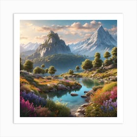 Peaceful Landscapes Ultra Hd Realistic Vivid Colors Highly Detailed Uhd Drawing Pen And Ink P (3) Art Print